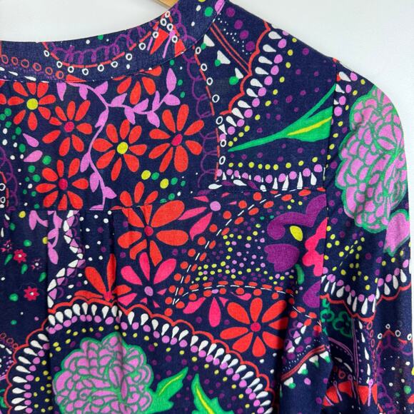 Lilly Pulitzer Womens Providence Top in‎ Garden Menagerie Sz XS Psychedelic 70s - Picture 9 of 15
